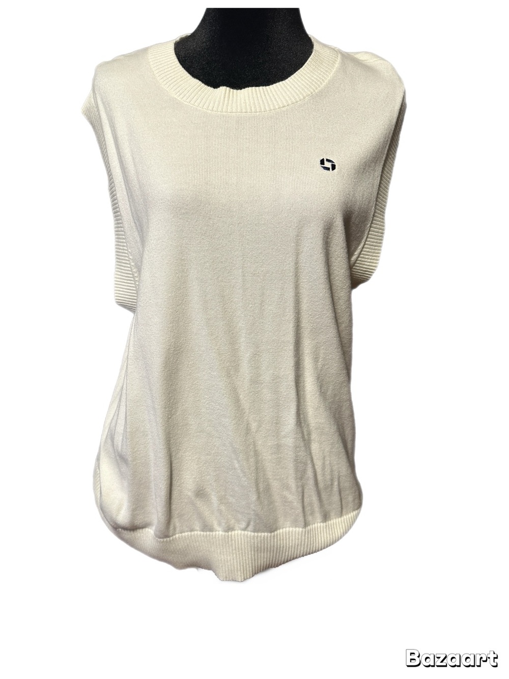 Land’s End cream knit vest sweater size large